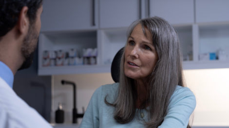 Woman asking her doctor about PDT treatment
